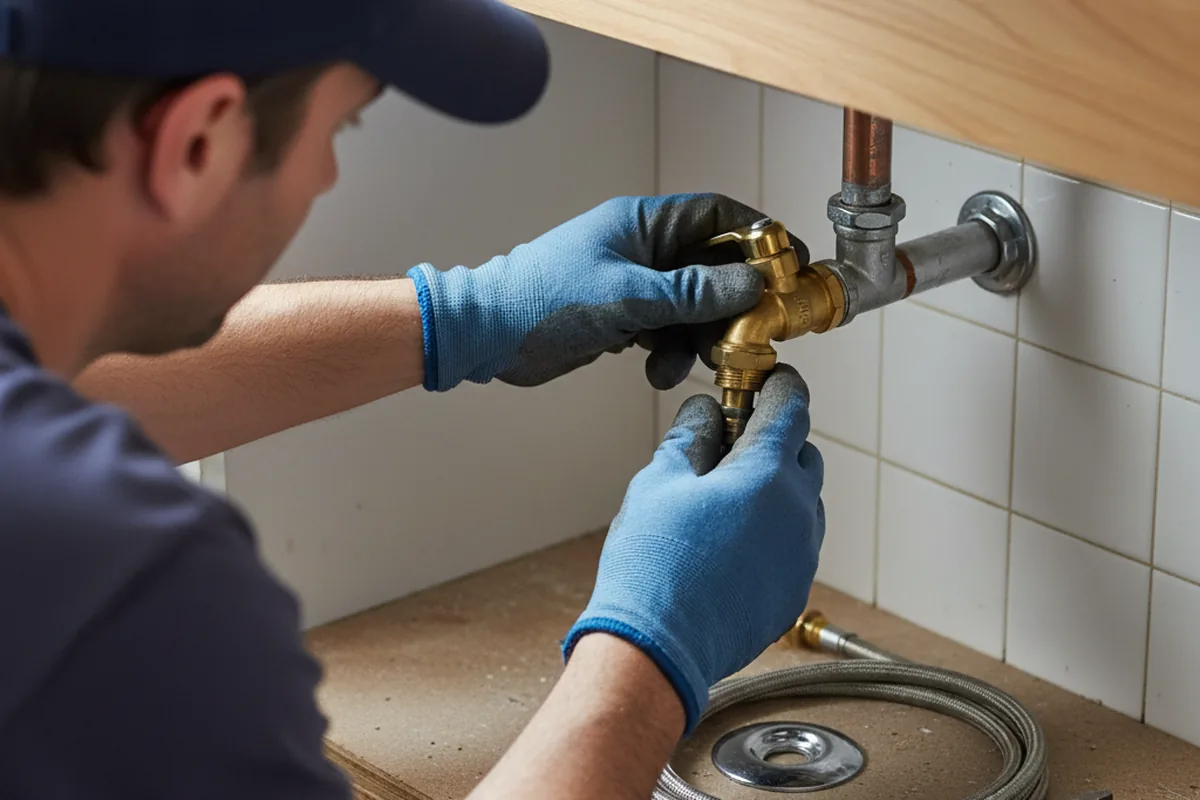 Shutoff valve and fitting work during Faucet and Fixture Repair in Payne